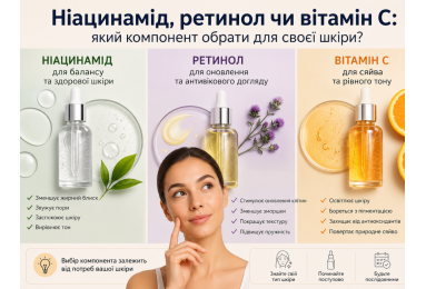 Ніацинамід, ретинол чи вітамін С: який компонент обрати для своєї шкіри?