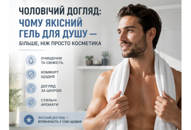 Чоловічий догляд: чому якісний гель для душу — більше, ніж просто косметика