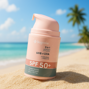 BOGENIA Сонцезахисний крем для обличчя 3в1 Sunscreen Face Cream SPF 50+ BG422, 50 мл