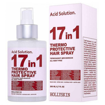 HOLLYSKIN Спрей-термозахист для волосся 17 в 1 Acid Solution, 200мл