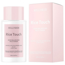 HOLLYSKIN Тонік для обличчя для підтримки мікробіому шкіри Rice Touch з екстрактом центели азійської та рису, 200мл