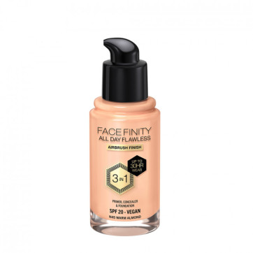 MAX FACTOR Тональна основа Facefinity All Day Flawless 3-in-1 NEW №N45 Warm Almond, 30 мл