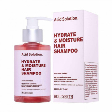 HOLLYSKIN Кислотний шампунь для глибокого зволоження шкіри голови і волосся Acid Solution, 200 мл